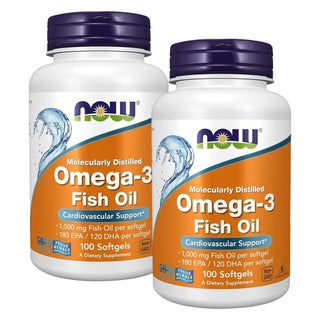 Now Omega-3 1000mg Fish Oil Softgels - 2 x 100 Softgels