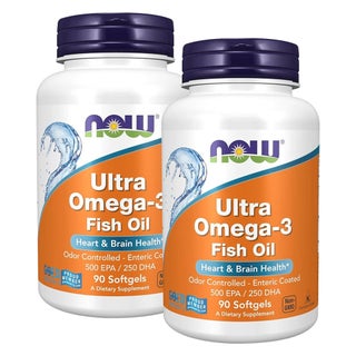 Now Ultra Omega-3 1000mg Fish Oil Softgels - 2 x 90 Softgels
