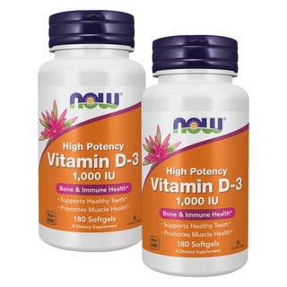 Now High Potency Vitamin D3 1000IU Softgels - 2 x 180 Softgels