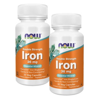 Now Double Strength Iron 36mg Veg Capsules - 2 x 30 Capsules