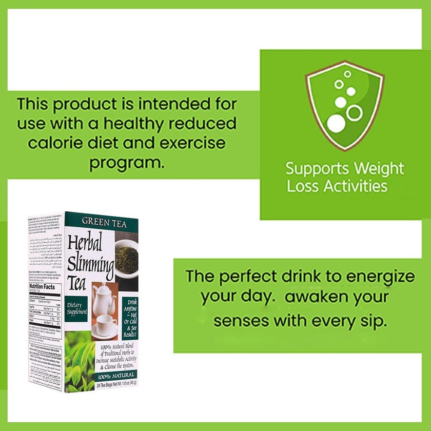 21st Century Herbal Slimming Tea Bag, Green Tea, Pack of 24's