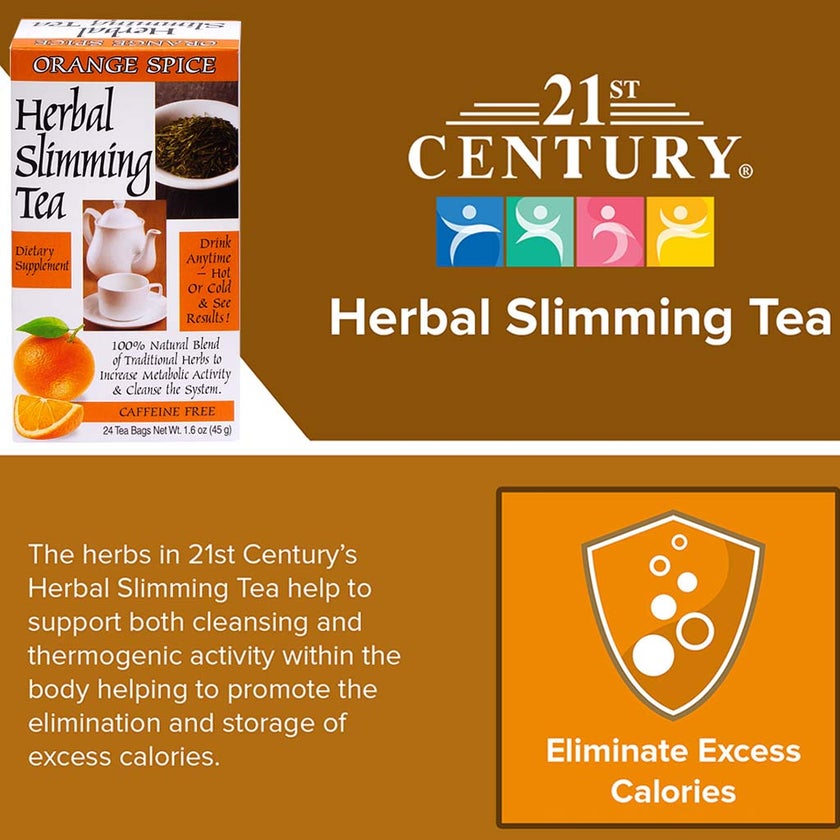 21st Century Herbal Slimming Tea Bag, Orange Spice, Pack of 24's
