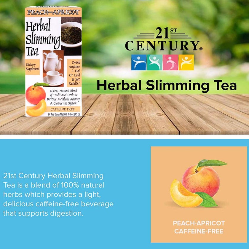 21st Century Herbal Slimming Tea Bag, Peach-Apricot, Pack of 24's