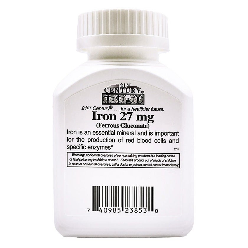 21st Century 27mg Iron Tablets For Healthy Blood Count, Pack of 30's