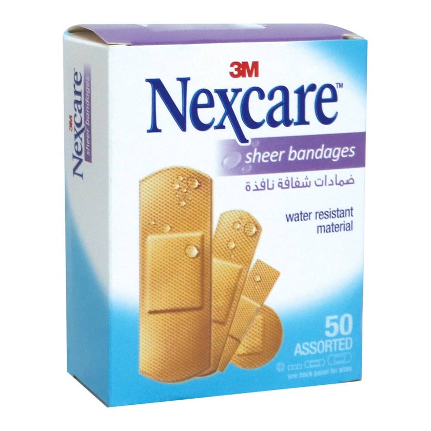 3M Nexcare Sheer Assorted Bandages, Pack of 50's