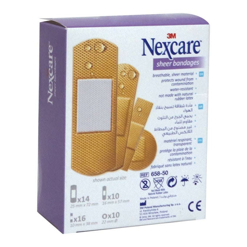 3M Nexcare Sheer Assorted Bandages, Pack of 50's