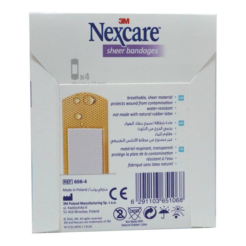 3M Nexcare Sheer Bandages, Pack of 4's