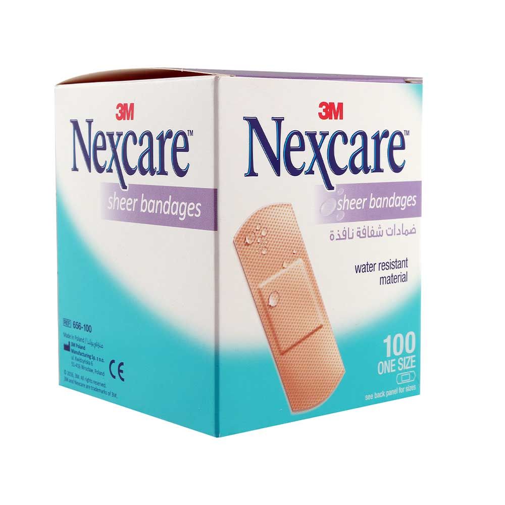 Nexcare Waterproof Adhesive Bandages - Assorted Sizes, Clear, Breathable - 100 Count