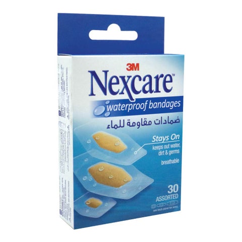 3M Nexcare Waterproof Assorted Bandages, Pack of 30's