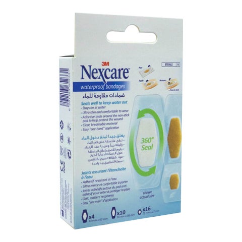 3M Nexcare Waterproof Assorted Bandages, Pack of 30's