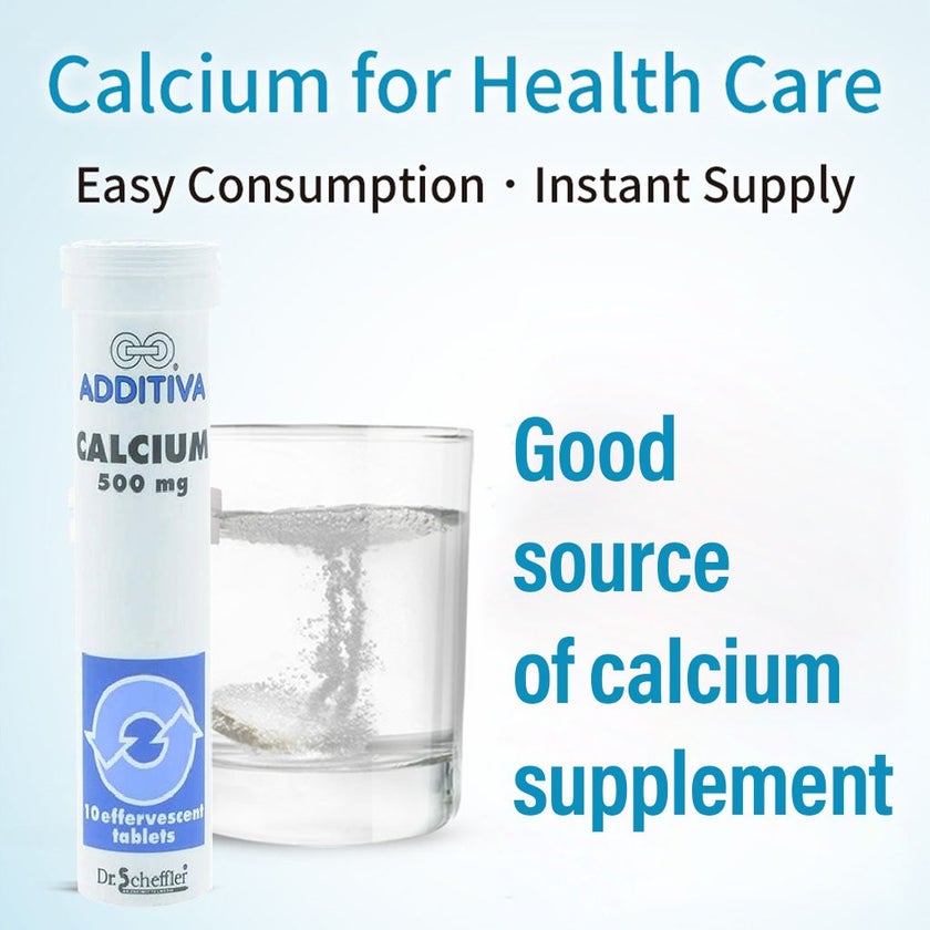 Additiva Calcium 500mg Effervescent Tablets, Pack of 10's
