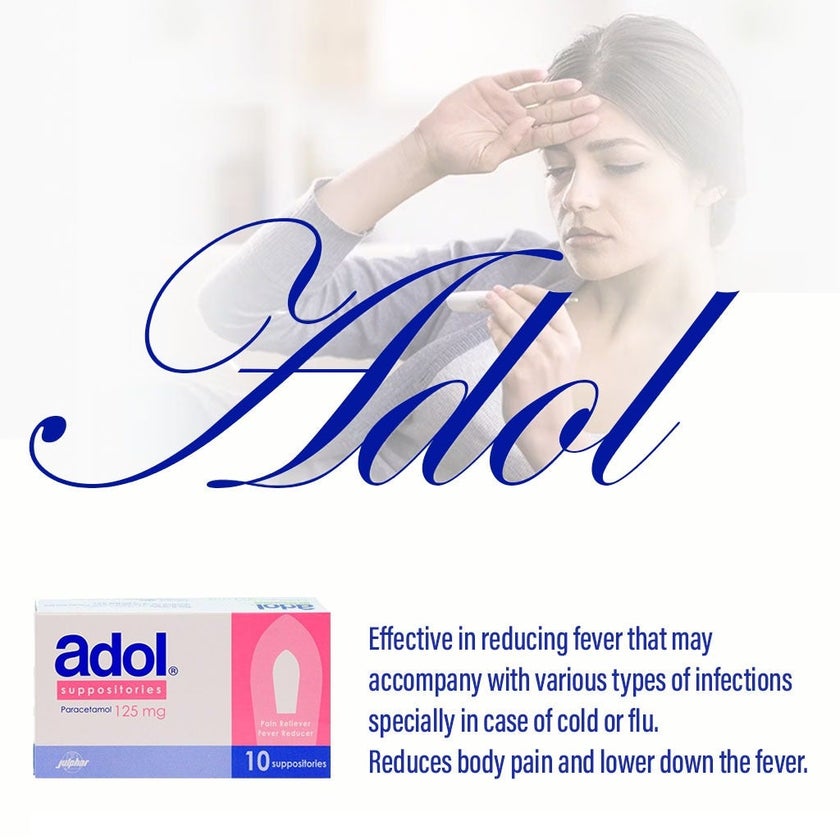 Adol Paracetamol 125mg Suppositories, Pack of 10's