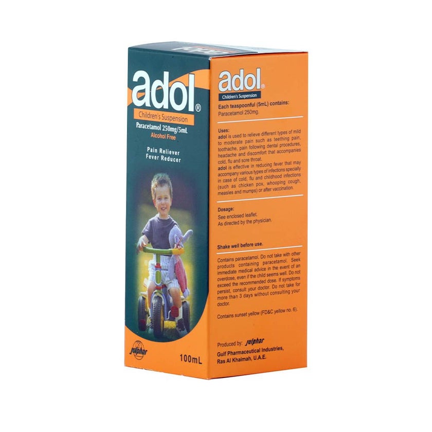 Adol Paracetamol Children's Suspension 250mg/5ml, 100ml