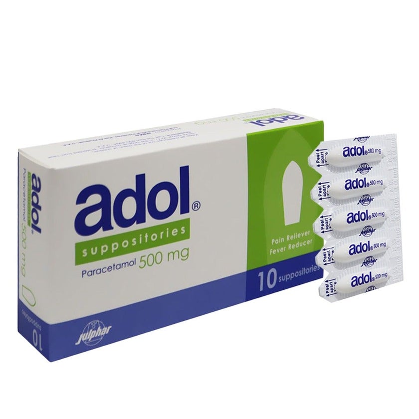 Adol Paracetamol 500mg Suppositories, Pack of 10's