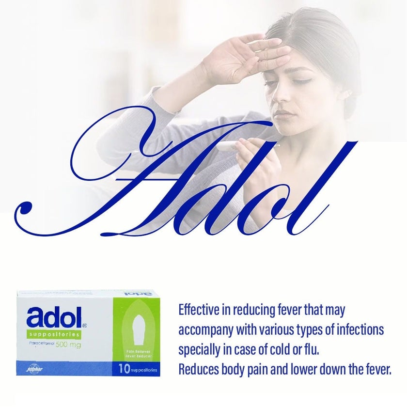 Adol Paracetamol 500mg Suppositories, Pack of 10's