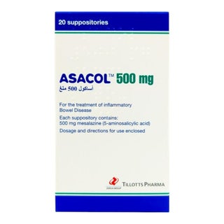 Asacol 500mg Suppositories, Pack of 20's