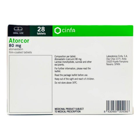 Atorcor 80mg Tablets, Pack of 28's