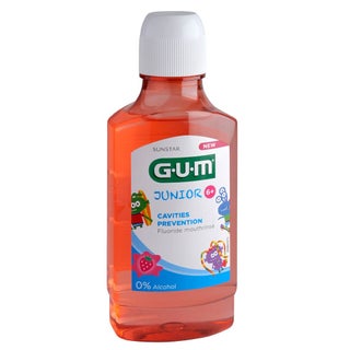Sunstar Gum Junior 6+ Year Kid's Mouthwash With Fluoride To Prevent Cavities, Strawberry 300ml