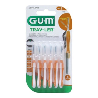 Butler Gum Travler Interdental Brush 1412, Pack of 6's
