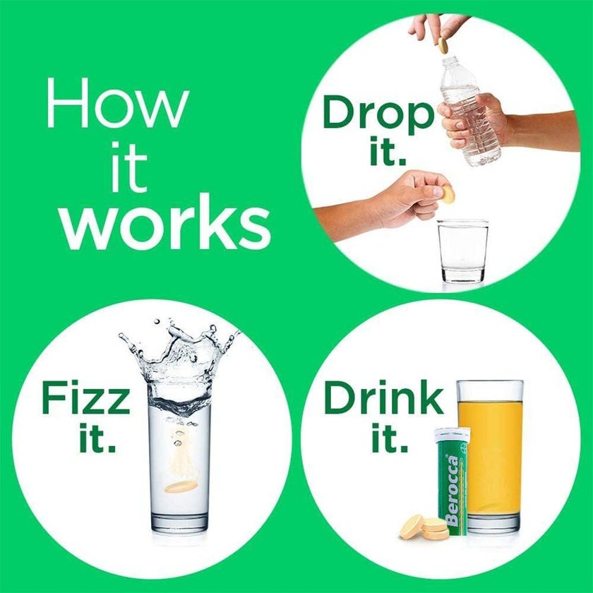 Berocca Calcium & Magnesium Effervescent Tablets, Pack of 10's