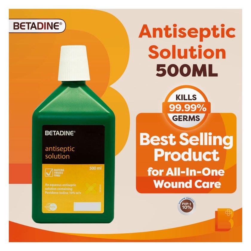 Betadine Povidone Iodine Antiseptic Solution 500ml