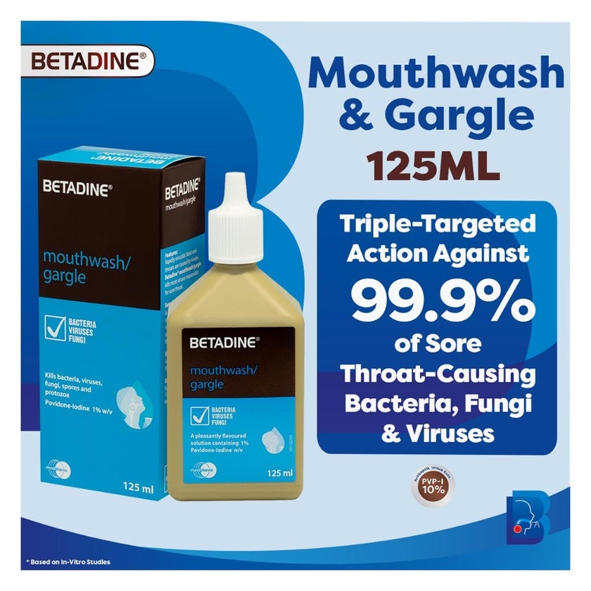 Betadine Mouthwash/Gargle 125ml
