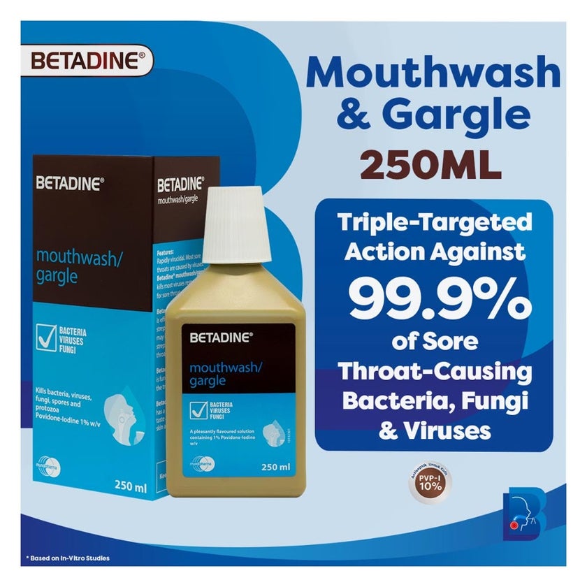 Betadine Mouthwash/Gargle 250ml