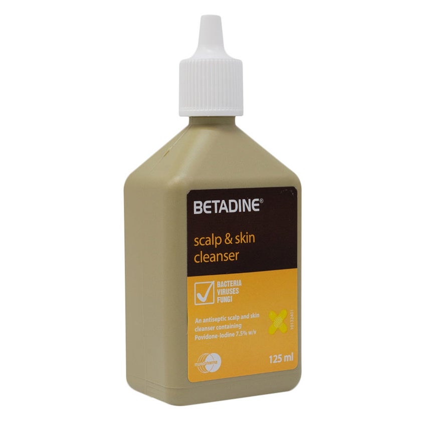 Betadine Povidone Iodine Scalp & Skin Cleanser 125ml
