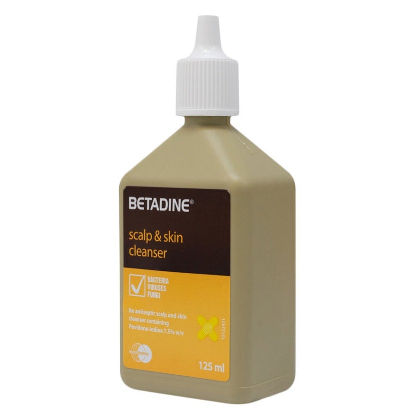 Betadine Povidone Iodine Scalp & Skin Cleanser 125ml