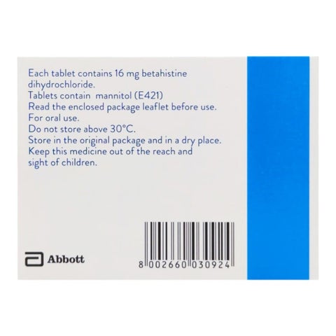 Betaserc 16mg Tablets, Pack of 60's