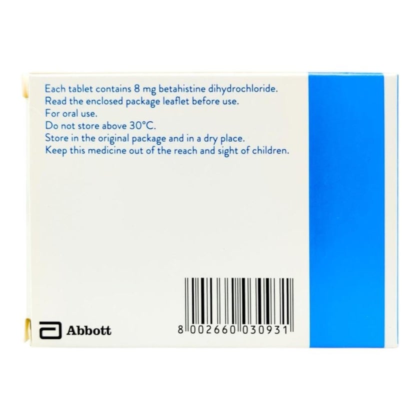 Betaserc 8mg Tablets, Pack of 100's