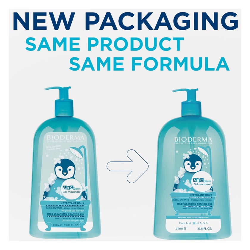 Bioderma ABCDerm Mild Cleansing Foaming Gel For Babies & Children 1 L