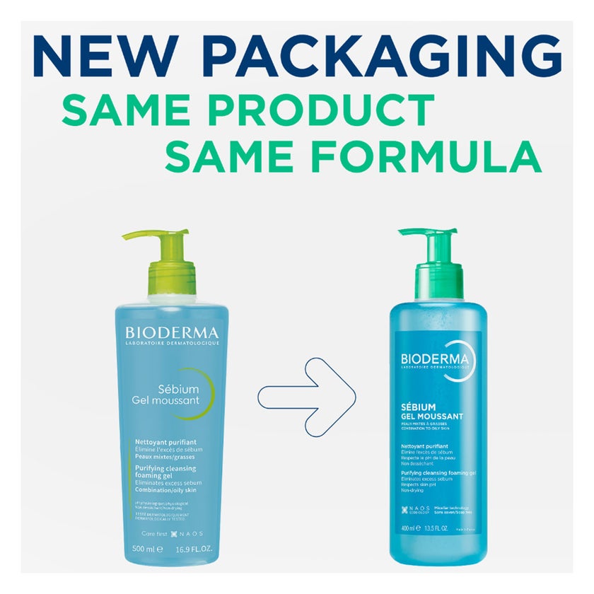 Bioderma Sebium Moussant Purifying Cleansing Foaming Gel 400ml