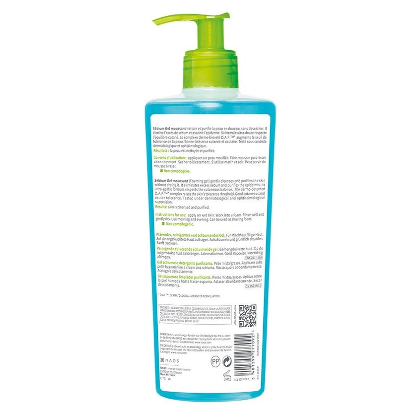 Bioderma Sebium Moussant Purifying Cleansing Foaming Gel For Combination To Oily Skin 500ml