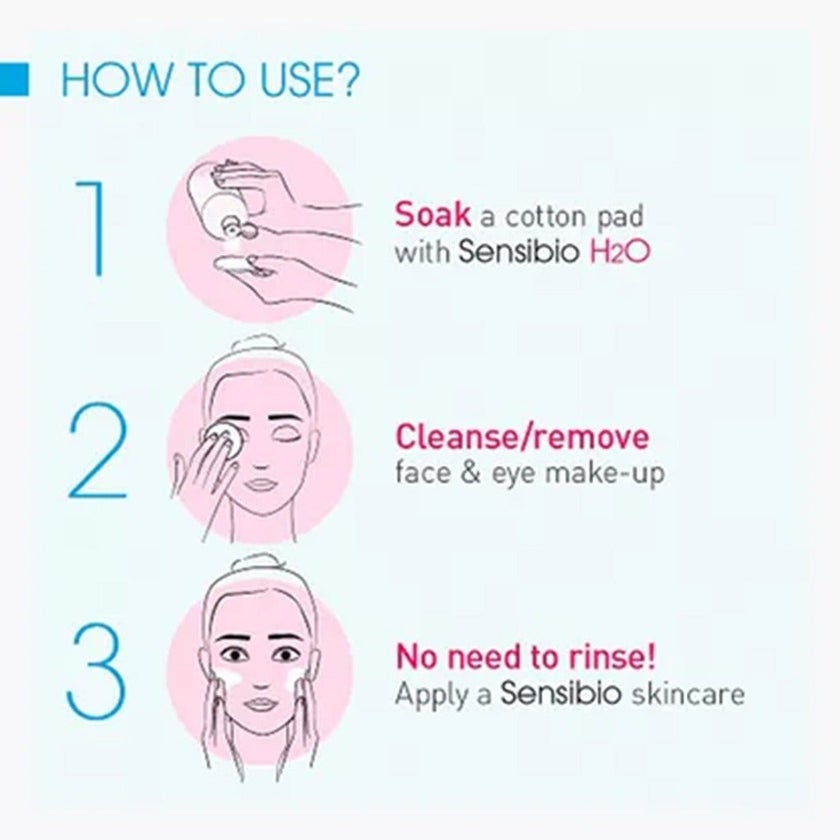 Bioderma Sensibio H2O Cleansing & Make up Removing Micellar Water with Pump 500ml