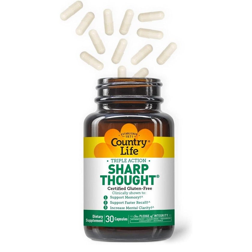 Country Life Triple Action Sharp Thought Capsules, Pack of 30's