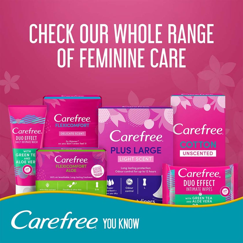 Carefree Plus Large Light Scented Panty Liners, Pack of 20's