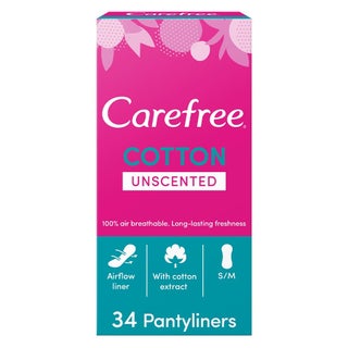 Carefree Breathable Cotton Unscented Panty Liners, Pack of 34's