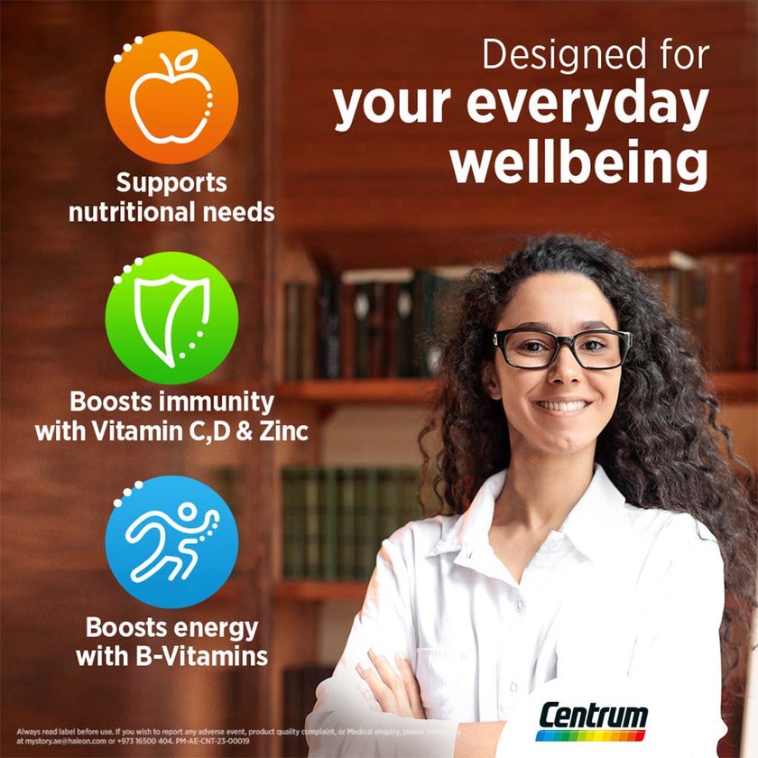 Centrum With Lutein Adult Multivitamin Supplement Tablets, Pack of 30's