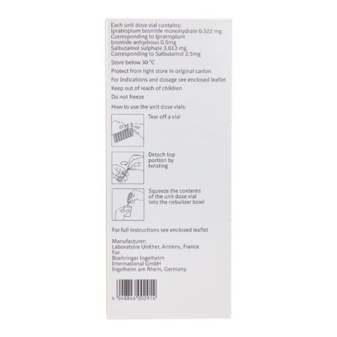 Combivent Unit Dose Vial Solution For Inhalation 2.5ml, Pack of 20's