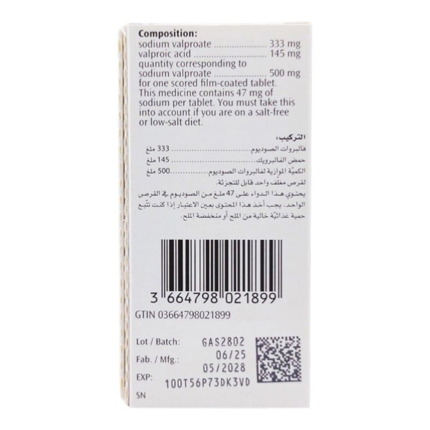 Depakine Chrono 500mg Tablets, Pack of 30's