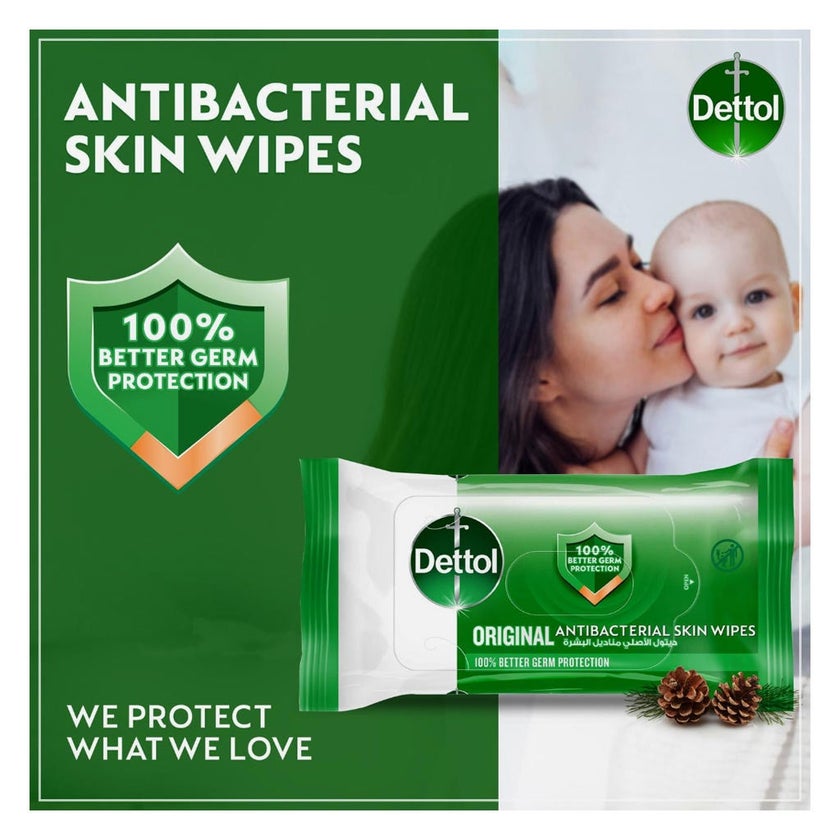 Dettol Anti-Bacterial Wipes, Pack of 20's