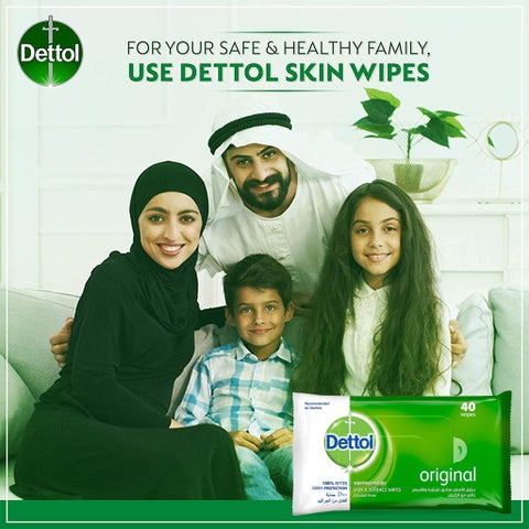 Dettol Original Antibacterial Skin & Surface Wipes, Pack of 40's