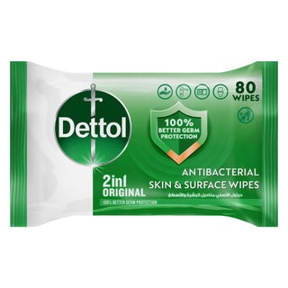 Dettol Anti-Bacterial Wipes, Pack of 80's