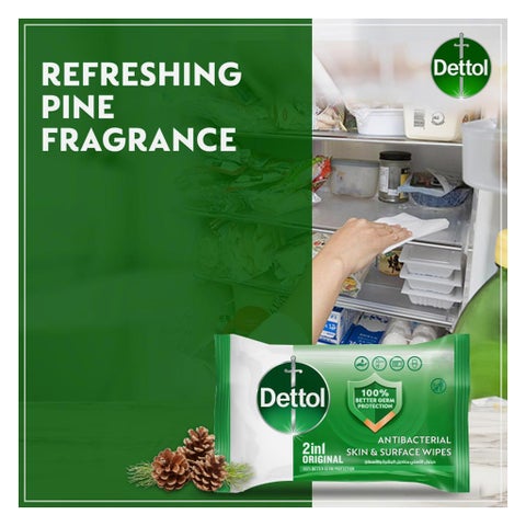 Dettol Anti-Bacterial Wipes, Pack of 80's