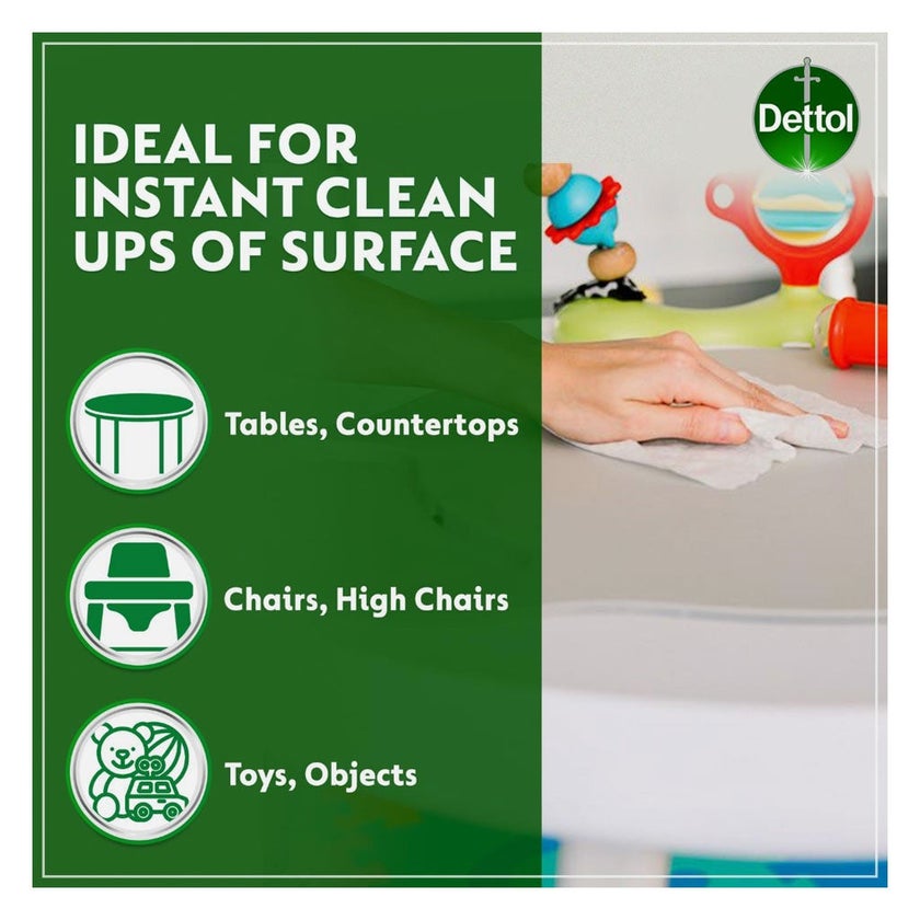 Dettol Anti-Bacterial Wipes, Pack of 80's