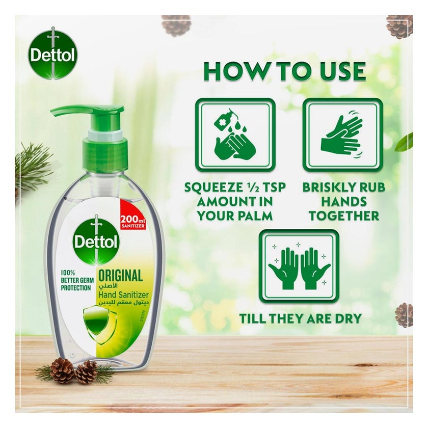 Dettol Original Antibacterial Hand Sanitizer 200ml