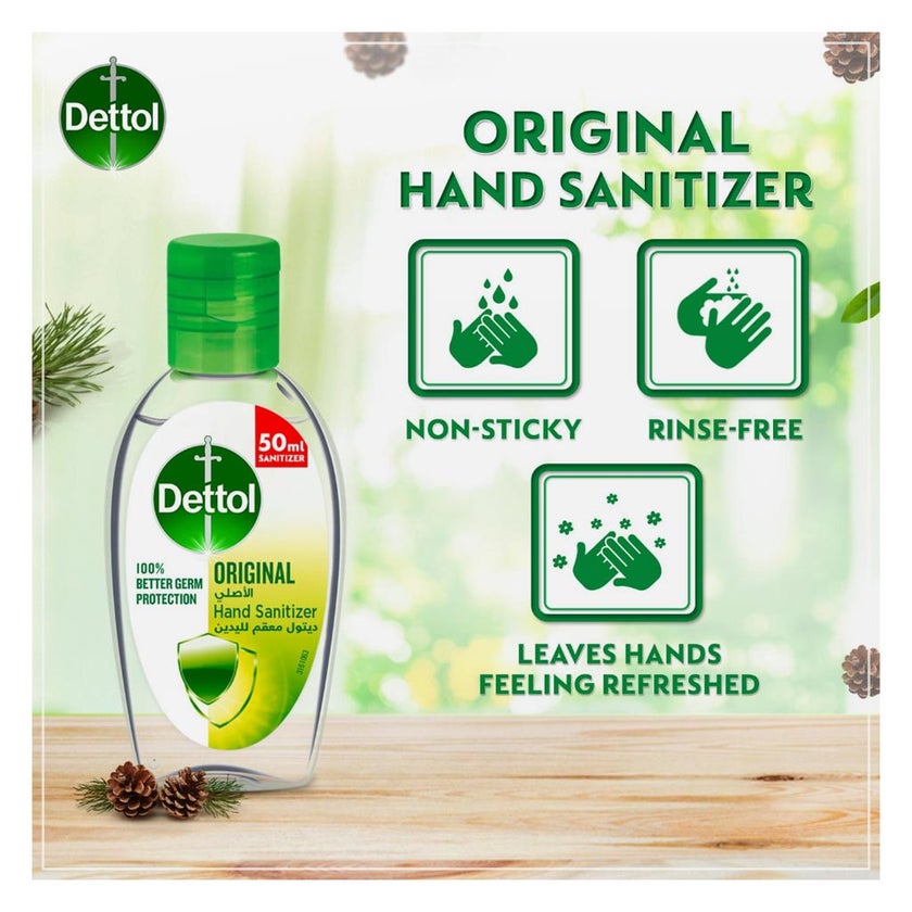 Dettol Original Antibacterial Hand Sanitizer 50ml