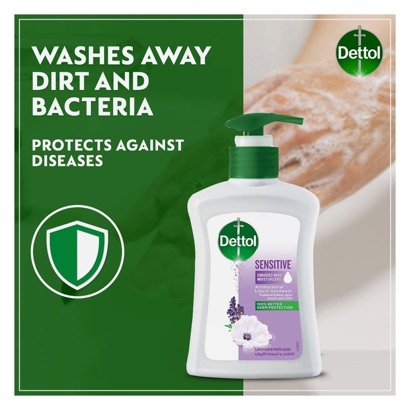 Dettol Sensitive Liquid Handwash With Lavender & White Musk Fragrance 200ml