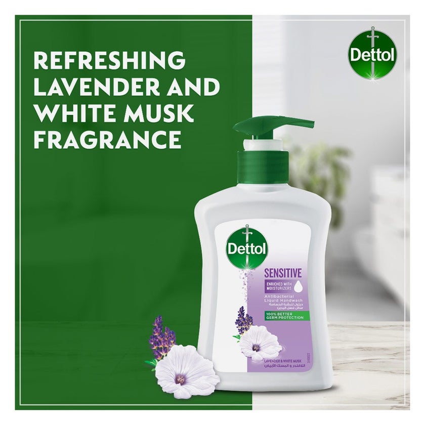 Dettol Sensitive Liquid Handwash With Lavender & White Musk Fragrance 200ml